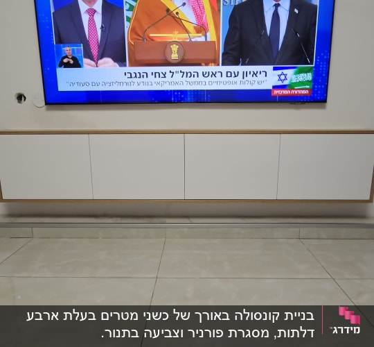 ארון עץ תלוי עם דלתות לבנות